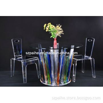 Acrylic Dining Table with Colored Legs (CT901)